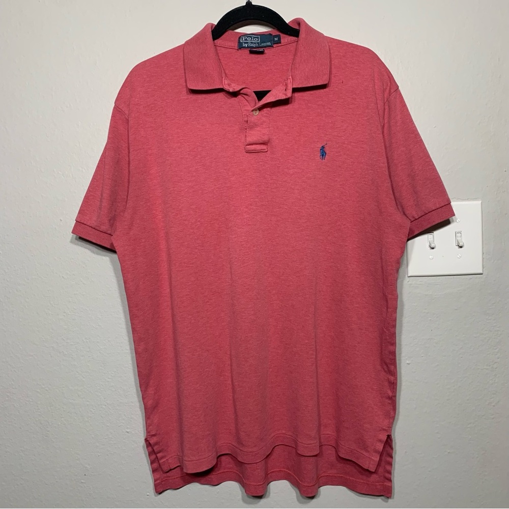 Vintage‎ 90s Polo Ralph Lauren Pink Soft Polo Shirt Blue Pony Mens Size M